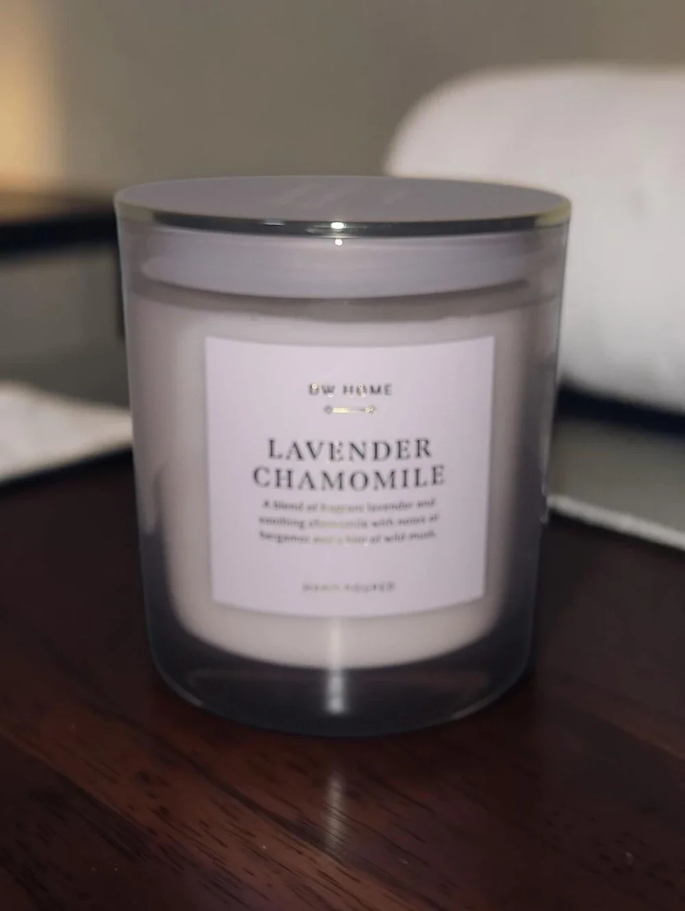 DW Home Lavender Chamomile Scented Candle in Light Purple